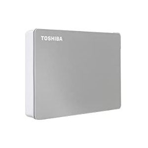 Toshiba Canvio Flex 4TB draagbare externe harde schijf USB-C USB 3.0, zilver voor pc, Mac en tablet - HDTX140XSCCA