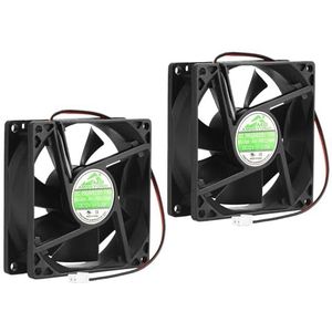 Koelventilator - 80 mm x 80 mm x 25 mm - 12V DC - 2-Pack - Dubbel Kogellager