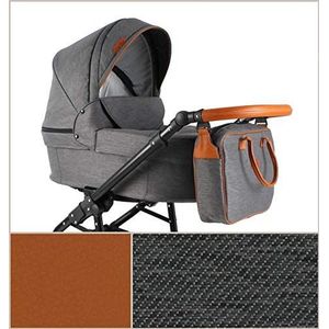 Lux4Kids Kinderwagen 3in1 2in1 Isofix Kleur Selectie Buggy Autostoel voor 2in1 without baby seat Grey For-05