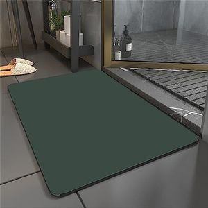 keepmore Diatomiet Stenen Badmat Antislip Anti Schimmel Sneldrogende Rubberen Badkamermatten Zachte Diatomeeënaarde Effen Kleur Vloermat voor Douche Zwart Super Absorberende Stenen Badmat