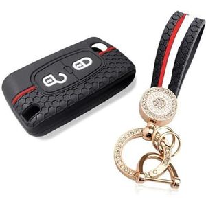 Sleutelbehuizing Voor Peugeot 208 206 307 207 308 407 3008 5008 4007 2 Knoppen Siliconen Autosleutel Case Cover Shell Autosleutelhoesje(4)