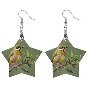 Houten Oorbellen voor Vrouwen Outdoor Olijfgroen Bloeiende Vogels Lichtgewicht Oorbellen Mode Statement Oorbel Vintage Dangle Oorbellen voor Vrouwen Lente Zomer Geschenken, Apricot shaped, Hout Koper