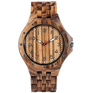 Handgemaakt Vintage Houten Horloge Mannen Klinknagel Klok Wood Horloges for Man Hour Clock Full Houten Armband Quartz Horloges Geschenken Huwelijksgeschenken (Color : Only watch)
