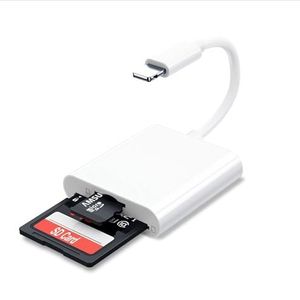 SD-kaartcameralezer voor iPhone iPad, Verlichting naar Dual Card Slot Geheugenkaartlezer Ondersteuning SD/MicroSD-kaarten, High-Speed Trail Camera Viewer, Draagbare SD-kaartadapter Plug and Play