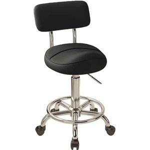 JAVPTAV Zadel, hydraulische kruk met rugleuning van kunstleer, draaibaar, in hoogte verstelbaar van 53 tot 73 cm, voor tandstylisten en tatoeëerders, kleur 2