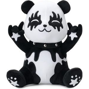corimori Tin der Metal-Panda Knuffeldier, 25 cm, pluche dier, panda-knuffeldier voor fans van Kiss, zwart-wit