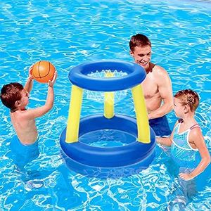 通用 Opblaasbare zwembadbasketbalring inclusief bal, water outdoor basketbal speelset, drijvend speelgoed voor kinderen tieners volwassenen competitieve waterspellen voor zomerfeesten