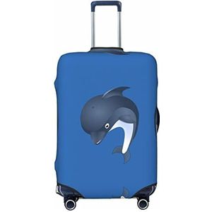 KOOLR Baby dolfijn afdrukken koffer cover elastische wasbare bagage cover koffer beschermer voor reizen, werk (45-32 inch bagage), Zwart, Small