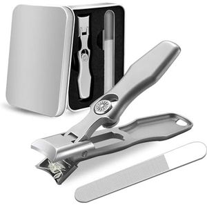 Shirem nagelknipper, Sherum nagelknipper, ultrascherpe draagbare nagelknipper, ultrascherpe roestvrijstalen nagelknipper, spatwaterdichte nagelknipper voor dikke nagels(zilver) (zilver)