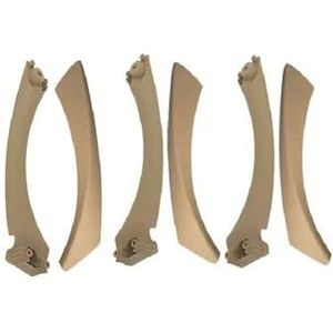 Voor E90 Voor 3 Serie Voor 318 Voor 320 Voor 323 Voor 328 Voor 335 Auto Binnenhandgreep Binnendeur Panel Pull Cover 6 Stuks Sets Handgrepen Van Binnendeuren(Beige LHD)