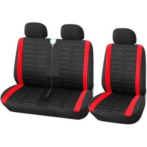Autostoelhoezen Universele Autovrachtwagen 2+1 Autostoelhoezen Voor Peugeot Beschermende Stoel Autostoelbekleding (Color : Rood)