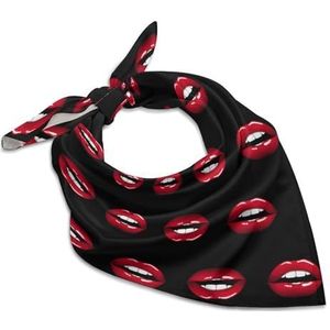 Rode Lippen Zachte Vierkante Zijde Hals Hoofd Sjaal Haar Accessoires Mode Sjaals Voor Vrouwen Gift 18""x18