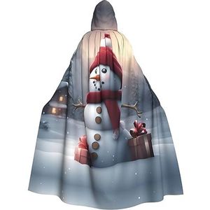 SSIMOO Merry Christmas Leuke Sneeuwpop 1 Volwassen Halloween Party Cape - Perfect voor kostuumfeesten en Cosplay