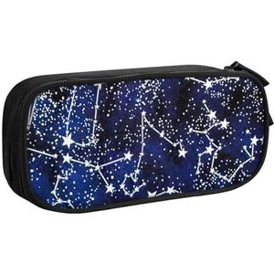 Yyoretp Grote Capaciteit Glow in The Dark Print Potlood Case, Dubbellaags Rits Make-up Pouch Potlood Box Organizer., Zwart, Eén maat, Beauty Case