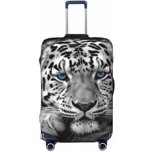 LZQPOEAS Zwart en wit tijger print bagage cover elastische wasbare koffer cover protector mode reizen bagage covers fit 18-32 inch bagage, Zwart, S