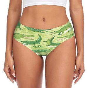 sawoinoa Puppy Alligator groene krokodil onderbroek vrouwen medium taille slip vrouwen comfortabel elastisch sexy ondergoed bikini broekje, Mode Pop, XXL