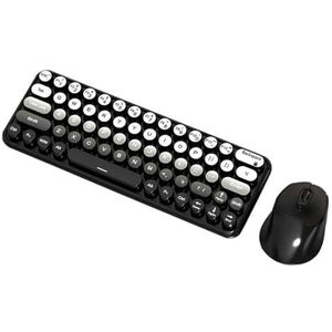 Ergonomisch 2.4G draadloos toetsenbord muis combo 65 toetsen verloopkleur toetsenbord met 1600DPI draadloze stille muizen geschikt for pc/desktop(Portuguese layout,Mulk Tea)