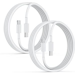 USB C naar Lightning-kabel, 2 m, 2 stuks, Apple MFi-gecertificeerd, iPhone-oplaadkabel, originele snellaadkabel, USB C voor iPhone 14/13/12/11 Pro Max/Pro/XR/XS/X/SE/8Plus