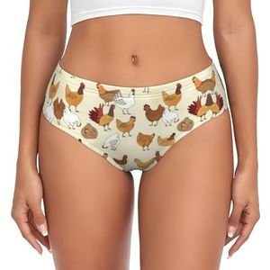 yagDAA A Brood Of Chickens Print Womens Ondergoed Zachte Elastische Bikini Slips Knickers Dames Hipster Slipje Onderbroek, Zwart, XS
