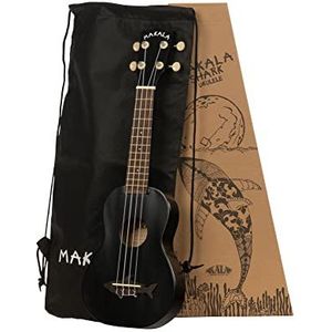 KALA KA MK SS BLK Vintage Satin Finish Makala Shark Soprano Ukelele zwart