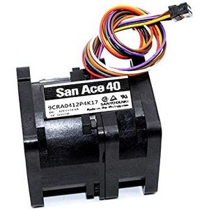 SCYHGLM Server Cooling Fan voor SanAce40 4048 9CRA0412P4K17 12V 1.6A, Cooling Fan 9CRA0412P4K1 4CM