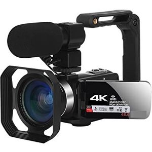 Videocamera Vlogcamera Recorder Wide Angel Lens 4K Streaming Video Camera Met Microfoon Time Lapse18X Vlog Camcorder 48MP Blogger Fotografie Webcam(32G SD Card)