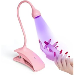 UV-harsuithardingslicht Led-nagellampen Droger Ultraviolet UV-lamp Mini flexibel clip-on bureau USB Gel Curing Manicure Pedicure Gereedschap 3D-printer maakt lichtgevoelige hars stollen(Rosa)