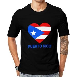 Love Puerto Rico T-shirt met korte mouwen voor heren met ronde hals print casual T-shirt 5XL