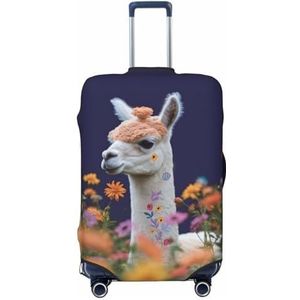 Reisbagagehoes, alpaca, omgeven door bloemen, kofferhoezen voor bagage, modieuze kofferbeschermer, past op 45-81 cm bagage