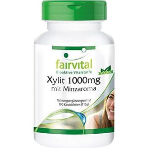 Fairvital | Xylitol 1000mg tabletten met muntaroma - HOOG GEDOSEERD - VEGAN - 100 kauwtabletten