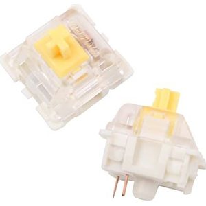 WANGCL 68 stuks toetsenbordschakelaars lineaire schakelaar voor mechanisch toetsenbord vervang GATERON-schakelaars en gamer DIY met sleutelasverwijderaar Keycap Puller - gele schacht