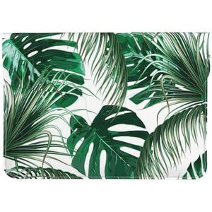 Tropische Groene Palm Bladeren Jungle Leaf, Lederen Laptop Sleeve, Notebook Tas Laptop Case Sleeve Tablet Aktetas