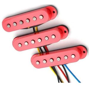 1 Set Roze Single Coil Fiber Bobbin Pickup Elektrische Gitaar Pickup Praktische Onderdelen Elektrische Gitaar Pickup Vervanging Onderdelen