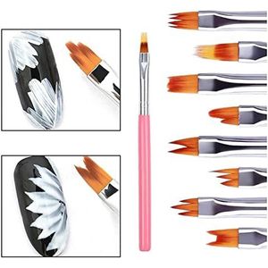 Kwastenset Voor Olieverf 8 stks kleur verf pen set roze bloemblad pen nagelborstel korte nagelborstel Artiest Borstel
