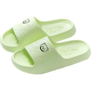 Badslippers EVA Zomer Dames Buiten Rubberen Pantoffels Binnen Zachte Zool Koppel Graffiti Sandalen voor douchen en binnengebruik(Green,41 EU)