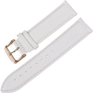 YingYou Horloge Accessoires Lederen Horlogebandje 16mm 17mm 18mm 19mm 20mm Horlogeband Compatibel Met DW Horlogeband (Color : White-RG, Size : 13mm)
