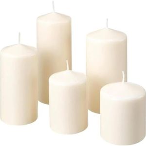 IKEA FENOMEN - Ongeparfumeerde Blokkaars, Set van 5, Naturel