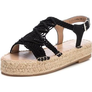 XTI 142840 Platte sandaal voor dames, Zwart/Wit, 34.5 EU