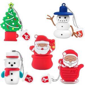 16GB Schattige USB-sticks 5 Stuks, BorlterClamp USB Geheugensticks met Schattige Kerst Serie Model, Cadeau voor Studenten en Kinderen