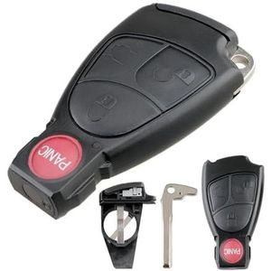 Autosleutel beschermhoes Vervanging Smart Insert Key Remote Cover Met Balde En Batterijhouder Voor C M B E CL SL Autosleutelhanger Shell Case Sleutel Shell(4 Buttons No Blade)