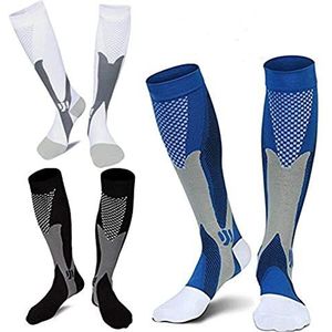 3 paar compressiekousen voor dames en heren, sokken voor sport, reizen, vliegen, fitnessstudio, medische doeleinden en betere prestaties.