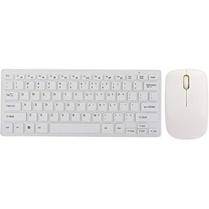 Draadloos toetsenbord en muiscombinatie - Toetsenbordmuisenset, 2.4G draadloos toetsenbord 78 toetsen en muis 3 toetsen, Plug and Play, zonder stuurprogramma(Wit)