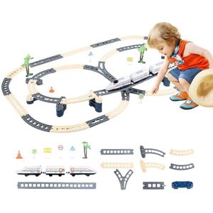 Modeltreinset - Treinset voor peuter 3-5,Locomotieftreinset op batterijen voor treinrails, treinrails speelgoed voor peuters, treinsets voor jongens en meisjes Jacekee