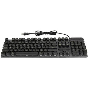 Computertoetsenbord, Gamingtoetsenbord Bedraad 104 Toetsen voor Desktop (Punk zwart)