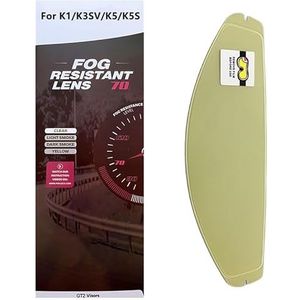 Motorhelm vizier lens, Helmvizier, K5 gezichtsscherm vervangende UV-beschermende krasbestendige helmvizier compatibel met AGV K1 K1S K3SV K5 K5S helm (goud)(Anti Fog Film)