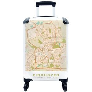 MuchoWow® Koffer - Stadskaart - Eindhoven - Vintage - Past binnen 55x40x20 cm en 55x35x25 cm - Handbagage - Trolley - Fotokoffer - Cabin Size - Print