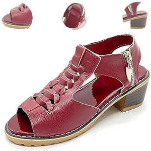 Dotmalls comfortabele orthopedische sandalen for dames, Dotmalls schoenen dames comfortabele orthopedische sandalen, damessandalen met hak, antislipzool Huidvriendelijk en ademend (Color : Rosso, Si