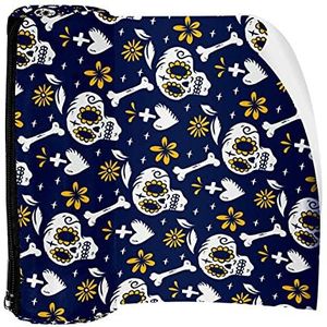 Potlood Case Dia De Muertos Suiker Skull Pouch Bag Pen Rits Tas voor Kantoorartikelen Reizen School Student Supplies