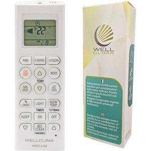 Wellclima - WEC-LG2 - Universele Afstandsbediening - Voor Airconditioning - Compatibel met Alle Modellen