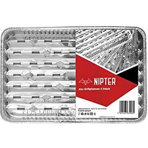 Nipter Grillschaal 34,1x22,9 cm grillplaat grillplaten van aluminium BBQ wegwerpplaat, 5 st. (25 stuks)